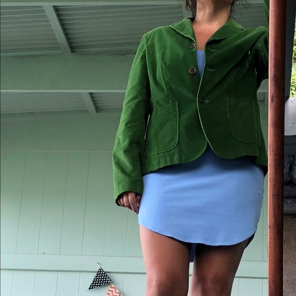 VINTAGE LANDS END corduroy blazer GREEN - Picture 3 of 8